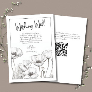 Carte D'accompagnement Photos Blanches Floral Élégant Mariage Souhaite bi