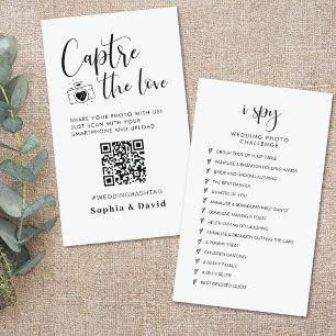 Carte D'accompagnement Photos De Mariage Élégantes Capturer Le Code QR D'