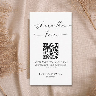Carte D'accompagnement Photos de mariage modernes Partagez l'amour Code Q
