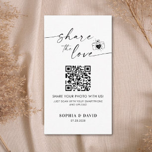 Carte D'accompagnement Photos de mariage modernes Partagez l'amour Code Q