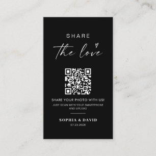 Carte D'accompagnement Photos de mariage modernes Partagez l'amour Code Q