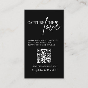 Carte D'accompagnement Photos de Mariage noir Capturer le code QR d'amour