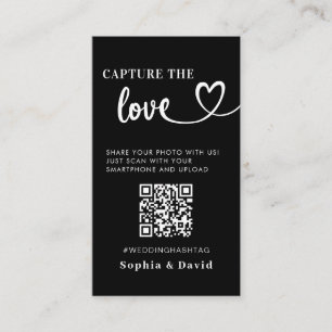 Carte D'accompagnement Photos de Mariage noir Capturer le code QR d'amour