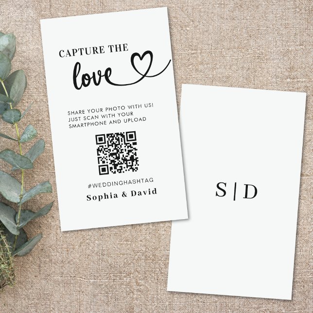 Carte D'accompagnement Photos Mariages modernes Capturer Le Code QR d'amo (Créateur téléchargé)