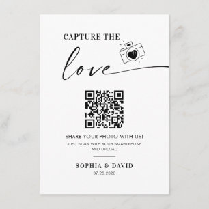 Carte D'accompagnement Photos Mariages modernes Capturez l'amour QR Code