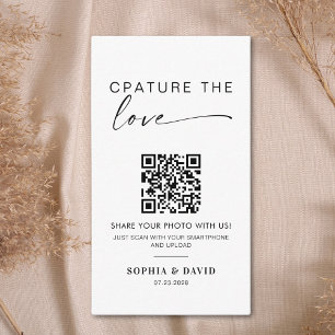 Carte D'accompagnement Photos Mariages modernes Capturez l'amour QR Code