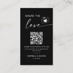 Carte D'accompagnement Photos Mariages modernes Partagez l'amour QR Code
