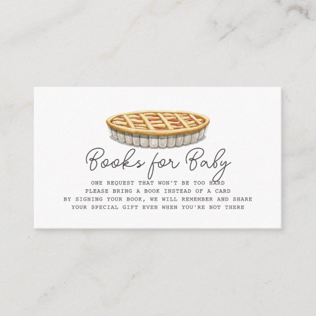 Carte D'accompagnement Pie Thanksgiving Automne Livres pour Baby shower (Devant)