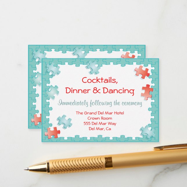 Carte D'accompagnement Pièce de la réception du puzzle (Devant/Arrière en situation)