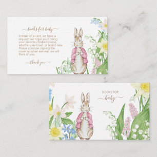 Carte D'accompagnement Pierre le lapin Printemps fleurit Baby shower rose
