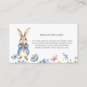 Carte D'accompagnement Pierre Rabbit Aquarelle Florales Fleurs de printem