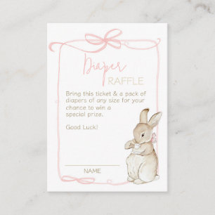 Carte D'accompagnement Pierre rose le lapin Beatrix Potter Diaper Raffle