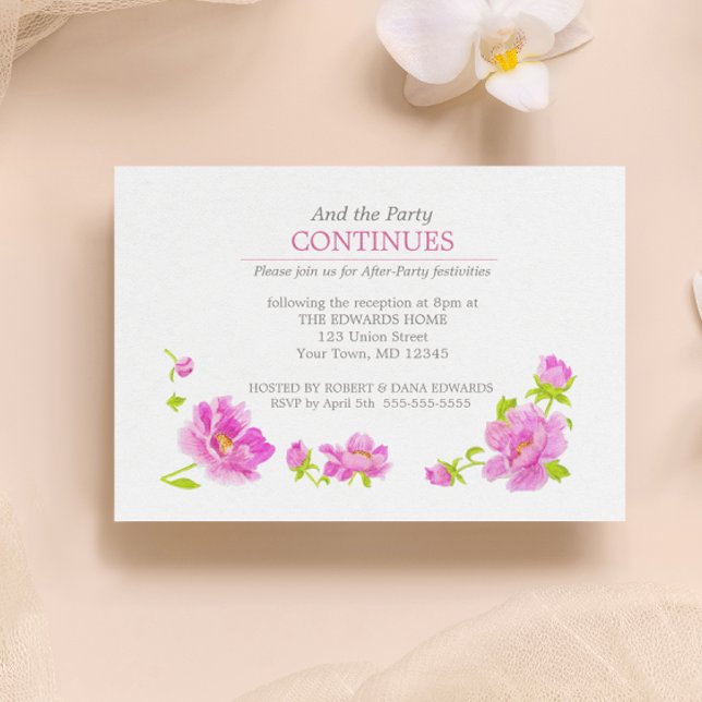 Carte D'accompagnement Pies roses Floral rose après la fête (Créateur téléchargé)