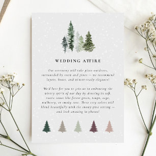 Carte D'accompagnement Pin neigeux Mariage hivernal à l'extérieur