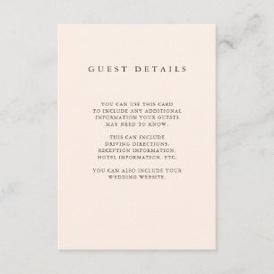 Carte D'accompagnement Pinceau minimaliste   Informations sur l'invité ro