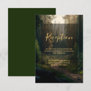 Carte D'accompagnement Pine Forest Green Nature Mariage