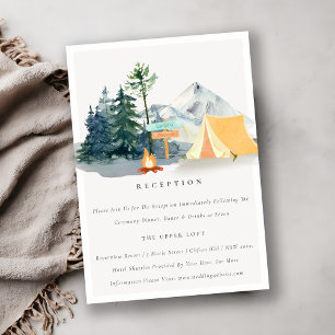 Carte D'accompagnement Pine Woods Camping Mountain Wedding Réception