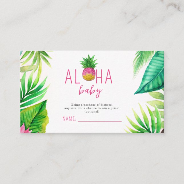 Carte D'accompagnement Pineapple Jungle Pacificateurs Baby shower fille r (Devant)