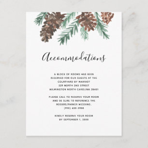 Carte D'accompagnement Pinecone d'hiver Logements Mariages