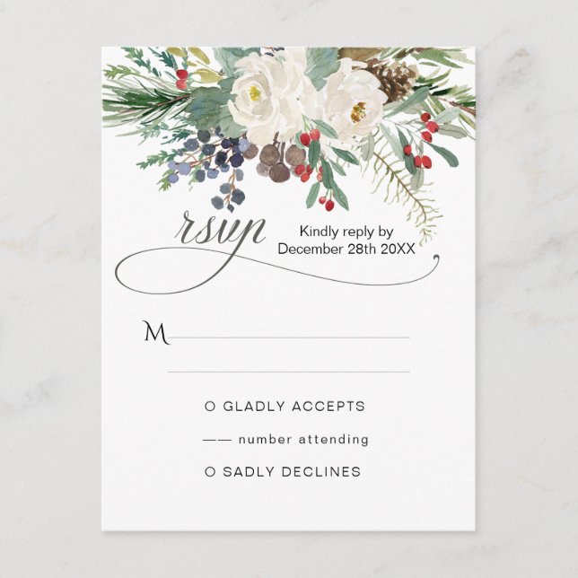 Carte D'accompagnement Pinery Rose d'hiver 2 RSVP (Devant)