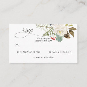Carte D'accompagnement Pinery Rose d'hiver RSVP