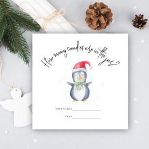 Carte D'accompagnement Pingouin - Combien de bonbons baby shower jeu