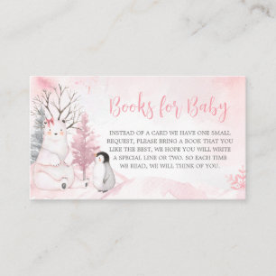 Carte D'accompagnement Pink Arctic Animals Baby shower Livres pour bébé