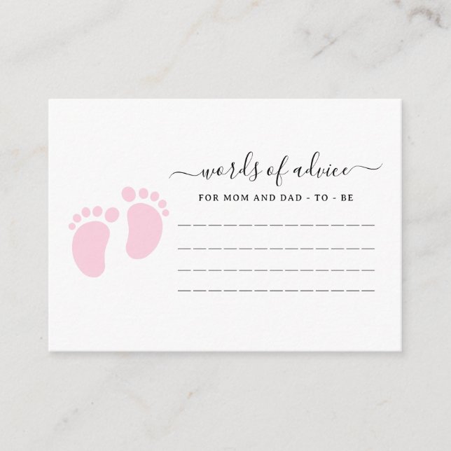 Carte D'accompagnement Pink Baby Feet Baby Shower Party, Girl Baby Shower (Devant)