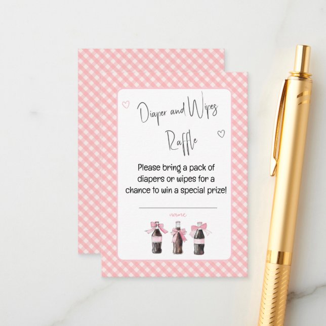 Carte D'accompagnement Pink Baby Soda Ready to POP Diaper or Wipes  (Devant/Arrière en situation)