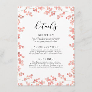 Carte D'accompagnement Pink Baby's Breath Information de l'invité du mari