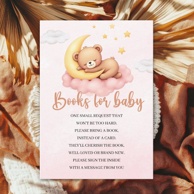 Carte D'accompagnement Pink Bear Baby Shower Decor – We Can Bearly Wait (Créateur téléchargé)