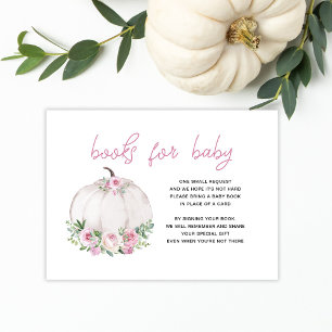 Carte D'accompagnement Pink Blush Floral Citrouilles Livres pour bébé