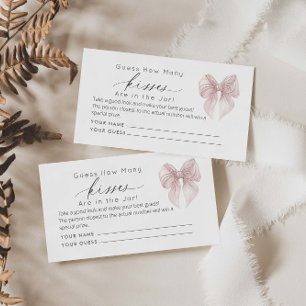 Carte D'accompagnement Pink Bow Devine combien de baisers jeu nuptiale
