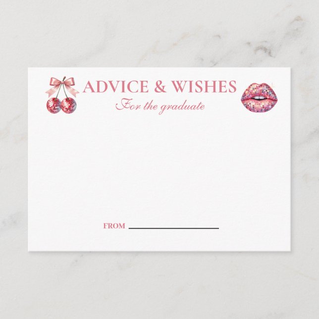 Carte D'accompagnement Pink Bow Disco Ball Party (Devant)