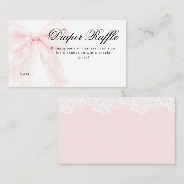 Carte D'accompagnement Pink Bow Girl Modern Baby Shower  (Devant / Derrière)