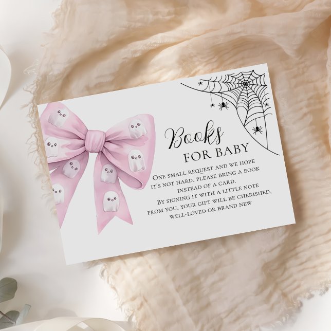 Carte D'accompagnement Pink Bow Little Boo Baby showers Livres pour bébé (Créateur téléchargé)