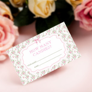 Carte D'accompagnement Pink Bow Love Shack Devine Combien De Candies