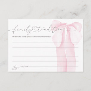 Carte D'accompagnement Pink Bow Minimal Girl Baby shower famille traditio