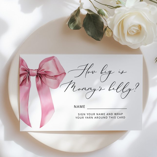 Carte D'accompagnement Pink Bow Quelle taille est maman ventre jeu (Créateur téléchargé)