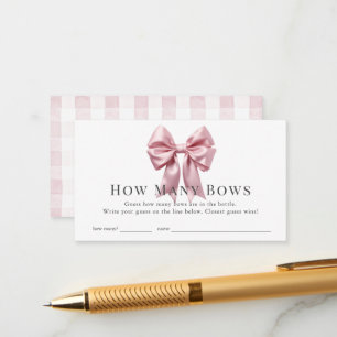 Carte D'accompagnement Pink Bow Ribbon Girl Baby shower Combien de vaches