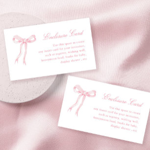 Carte D'accompagnement Pink Bow Tying Fête des mariées Knot Personnalisé