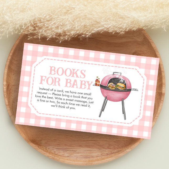Carte D'accompagnement Pink Burger BBQ Baby Shower Books for Baby (Bun and Burgers Baby Shower Books for Baby)
