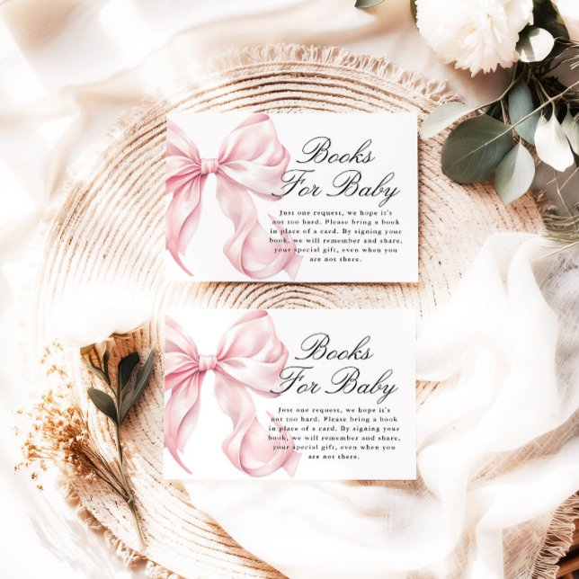 Carte D'accompagnement Pink Coquette Bow Books For Baby Card (Créateur téléchargé)