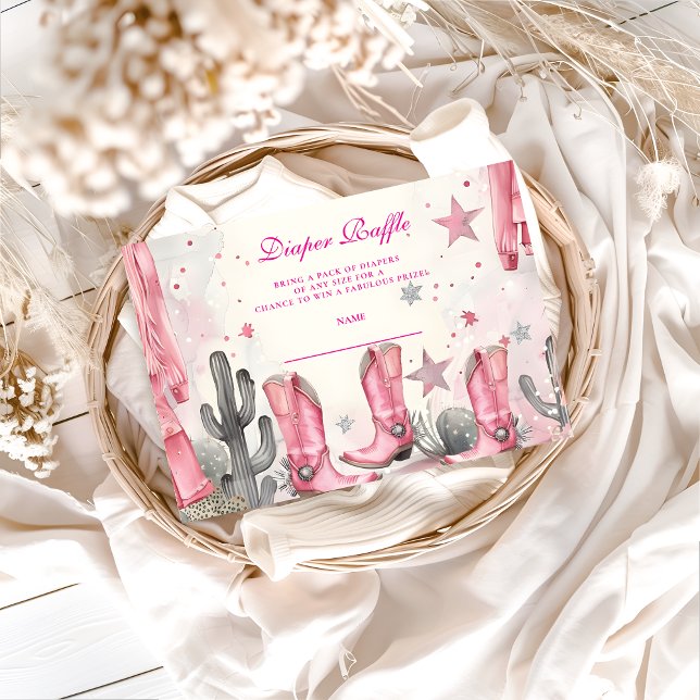 Carte D'accompagnement Pink Disco Cowgirl Diapper Raffle (Créateur téléchargé)