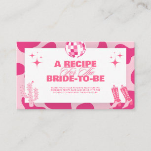 Carte D'accompagnement Pink Disco Cowgirl Fête des mariées Partager Une R