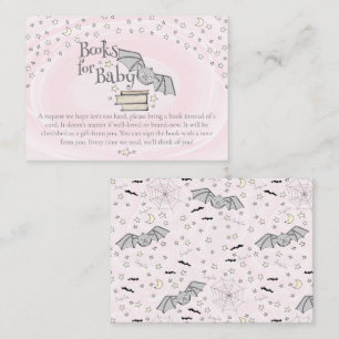 Carte D'accompagnement Pink Éffrayant Cute Bats Livres pour Baby shower b