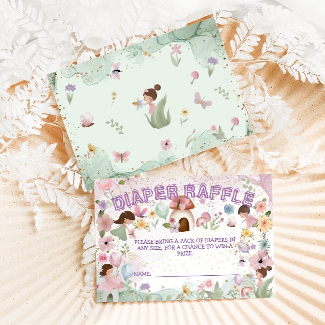 Carte D'accompagnement Pink Fairy Baby Girl Douche Flower Raffle (Créateur téléchargé)