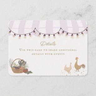 Carte D'accompagnement Pink Farmers Market Farm Détails frais Insérer