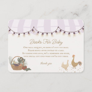 Carte D'accompagnement Pink Farmers Market Farm Livres pour bébé Insertio