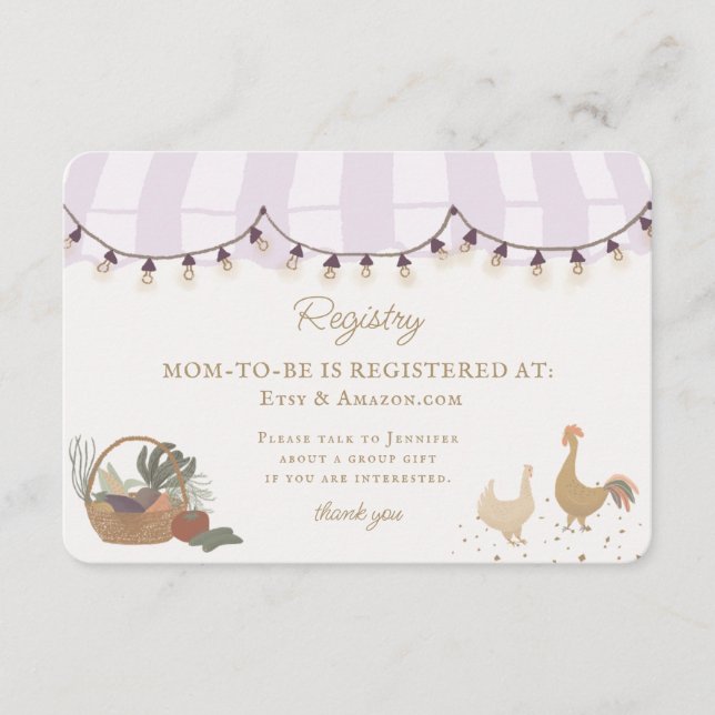 Carte D'accompagnement Pink Farmers Market Farm Registre frais Insérer (Devant)